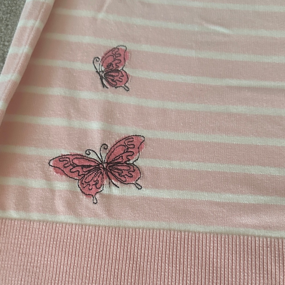 Talbots Pink and White Striped Sweater - Picture 4 of 4